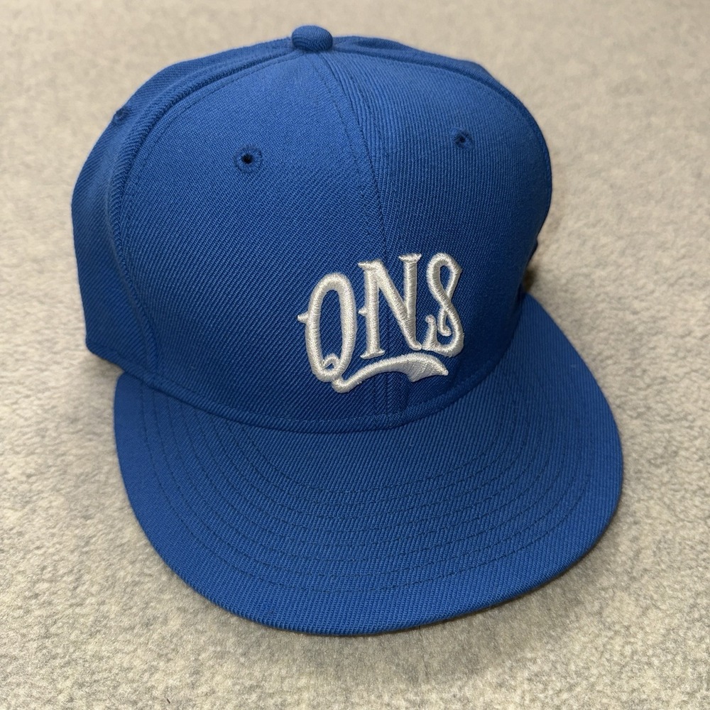Nike QNS Snapback Hat Blue Flat Brim Adjustable‎ Cap Streetwear Basketball Retro